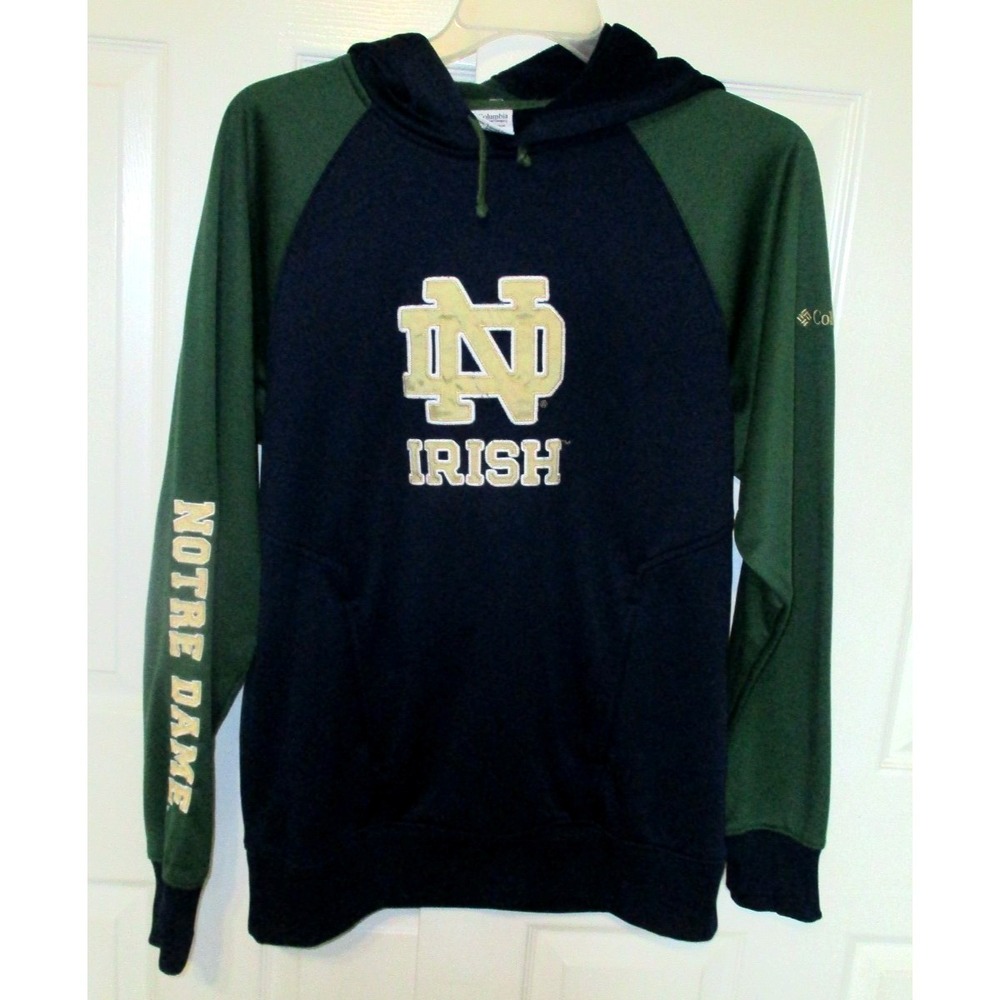Vtg Columbia Notre Dame Fighting Irish Hoodie Sweatshirt Adult Mens size‎ Medium
